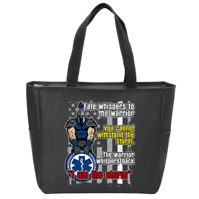 Emt Trojan Warrior I Am The Storm Zip Tote Bag