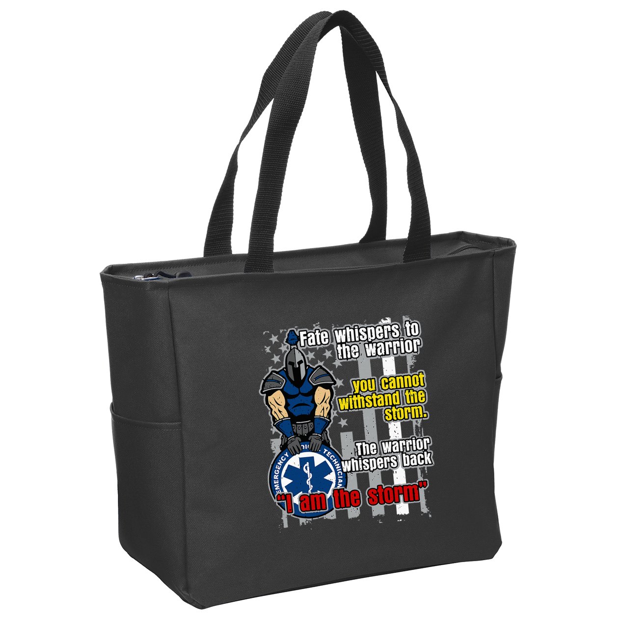 Emt Trojan Warrior I Am The Storm Zip Tote Bag