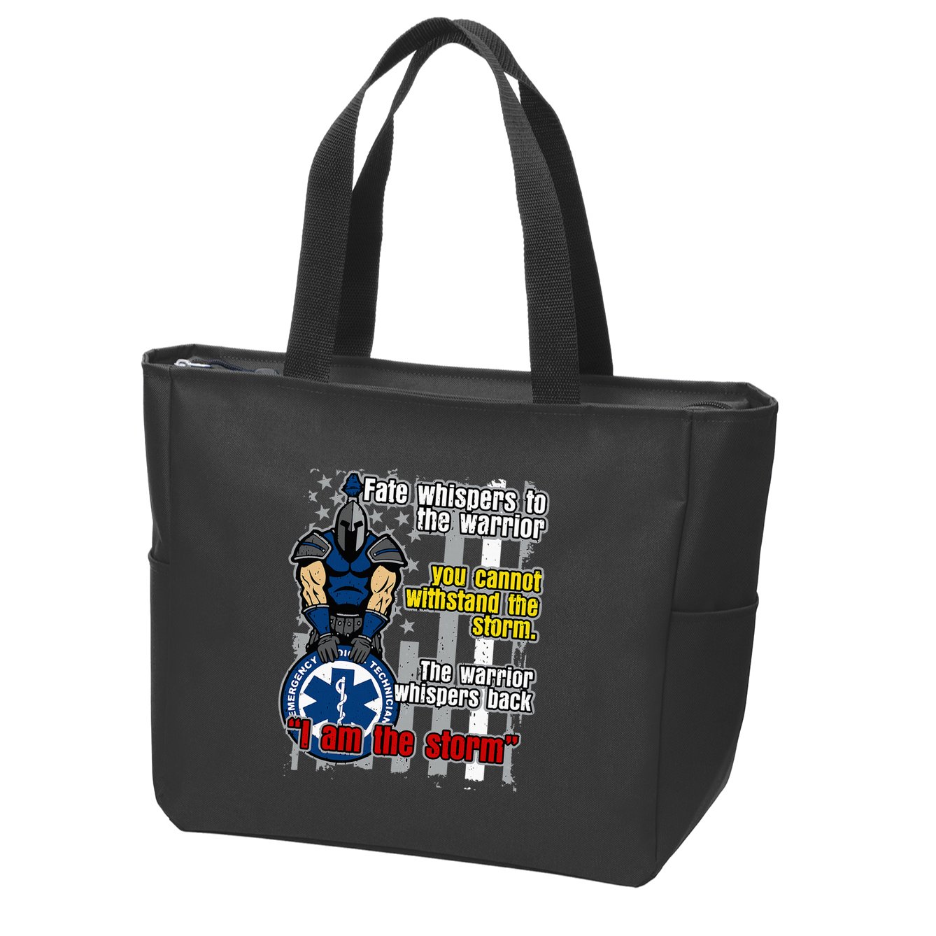 Emt Trojan Warrior I Am The Storm Zip Tote Bag