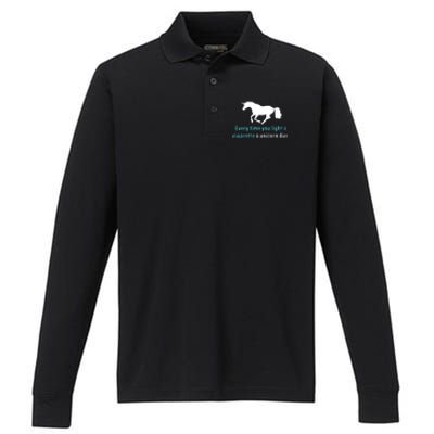 Every Time You Light A Cigarette A Unicorn Dies Performance Long Sleeve Polo