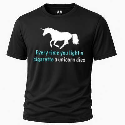 Every Time You Light A Cigarette A Unicorn Dies Performance Shirt