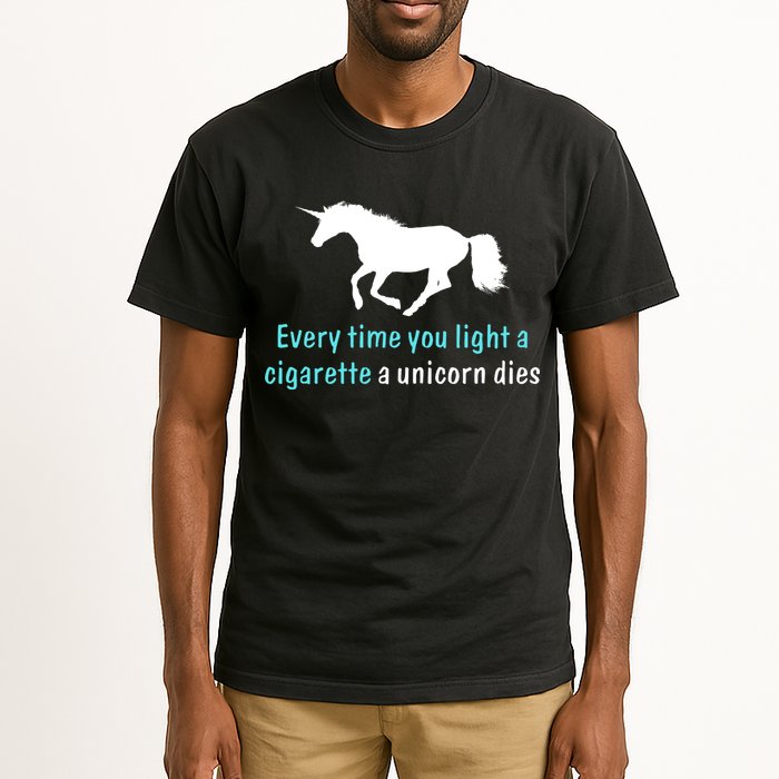 Every Time You Light A Cigarette A Unicorn Dies Tall T-Shirt
