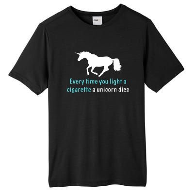 Every Time You Light A Cigarette A Unicorn Dies Tall Fusion ChromaSoft Performance T-Shirt