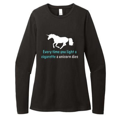 Every Time You Light A Cigarette A Unicorn Dies Womens CVC Long Sleeve Shirt