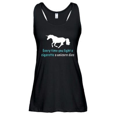 Every Time You Light A Cigarette A Unicorn Dies Ladies Essential Flowy Tank