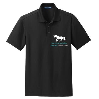 Every Time You Light A Cigarette A Unicorn Dies Dry Zone Grid Polo