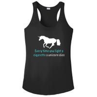 Every Time You Light A Cigarette A Unicorn Dies Ladies PosiCharge Competitor Racerback Tank