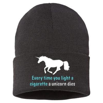 Every Time You Light A Cigarette A Unicorn Dies Sustainable Knit Beanie