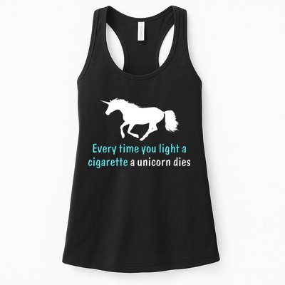 Every Time You Light A Cigarette A Unicorn Dies Womens Tank Top