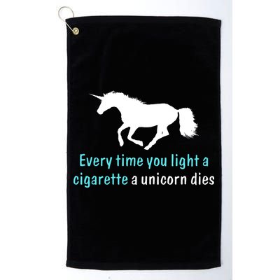 Every Time You Light A Cigarette A Unicorn Dies Golf Towel