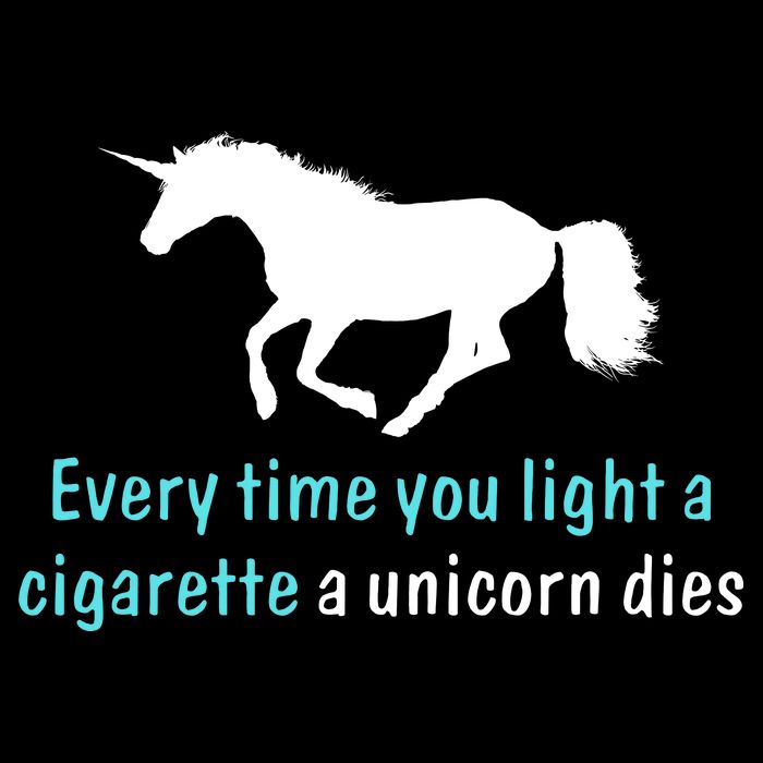 Every Time You Light A Cigarette A Unicorn Dies Cropped Pullover Crew