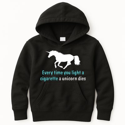 Every Time You Light A Cigarette A Unicorn Dies Kids Hoodie
