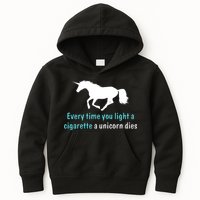 Every Time You Light A Cigarette A Unicorn Dies Kids Hoodie