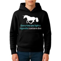 Every Time You Light A Cigarette A Unicorn Dies Kids Hoodie