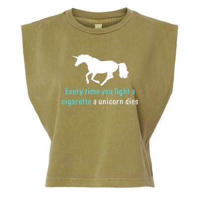 Every Time You Light A Cigarette A Unicorn Dies Garment-Dyed Women's Muscle Tee