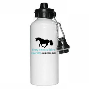 Every Time You Light A Cigarette A Unicorn Dies Aluminum Water Bottle