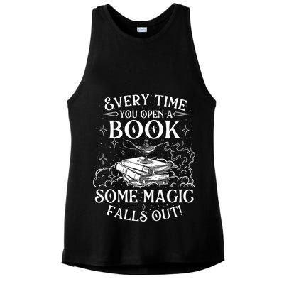 Every Time You Open A Book Some Magic Falls Out - Bookworm Ladies PosiCharge Tri-Blend Wicking Tank