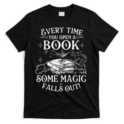 Every Time You Open A Book Some Magic Falls Out - Bookworm T-Shirt