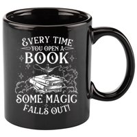 Every Time You Open A Book Some Magic Falls Out - Bookworm 11oz C Handle Ceramic Mug