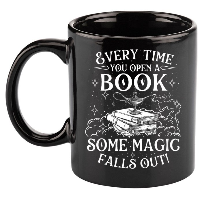Every Time You Open A Book Some Magic Falls Out - Bookworm 11oz C Handle Ceramic Mug