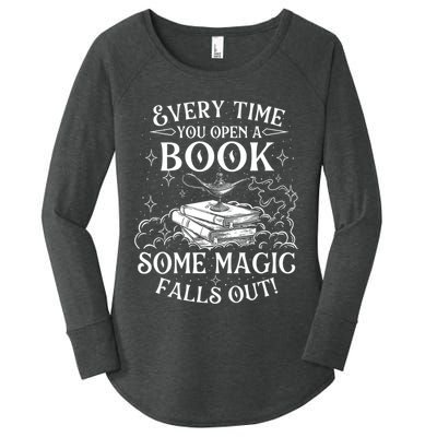 Every Time You Open A Book Some Magic Falls Out - Bookworm Women's Perfect Tri Tunic Long Sleeve Shirt