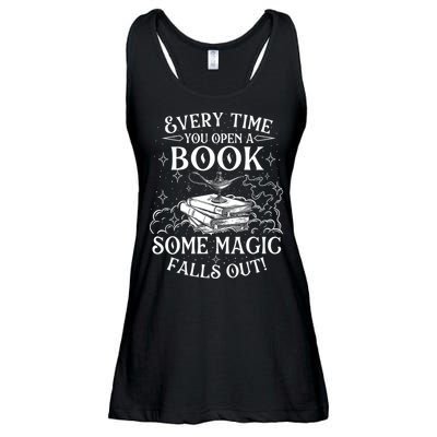 Every Time You Open A Book Some Magic Falls Out - Bookworm Ladies Essential Flowy Tank
