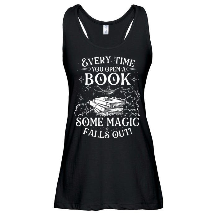 Every Time You Open A Book Some Magic Falls Out - Bookworm Ladies Essential Flowy Tank