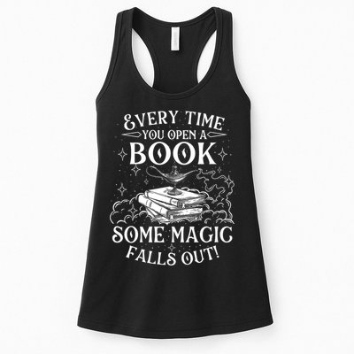 Every Time You Open A Book Some Magic Falls Out - Bookworm Womens Tank Top