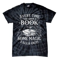 Every Time You Open A Book Some Magic Falls Out - Bookworm Tie-Dye T-Shirt