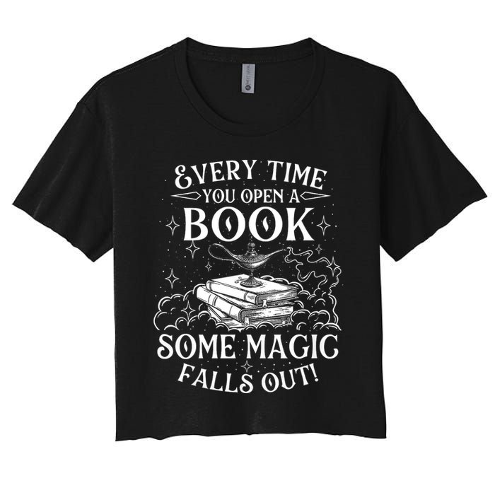 Every Time You Open A Book Some Magic Falls Out - Bookworm Crop Top