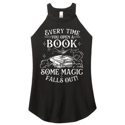 Every Time You Open A Book Some Magic Falls Out - Bookworm Women's Perfect Tri Rocker Tank