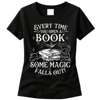 Every Time You Open A Book Some Magic Falls Out - Bookworm Womens T-Shirt