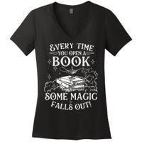 Every Time You Open A Book Some Magic Falls Out - Bookworm Women's V-Neck T-Shirt