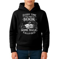 Every Time You Open A Book Some Magic Falls Out - Bookworm Kids Hoodie