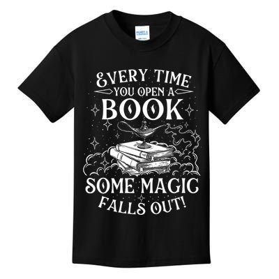 Every Time You Open A Book Some Magic Falls Out - Bookworm Kids T-Shirt