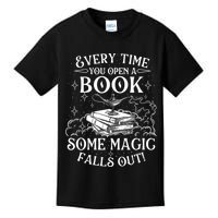 Every Time You Open A Book Some Magic Falls Out - Bookworm Kids T-Shirt