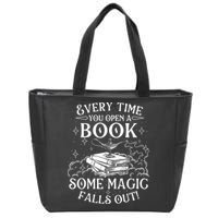 Every Time You Open A Book Some Magic Falls Out - Bookworm Zip Tote Bag