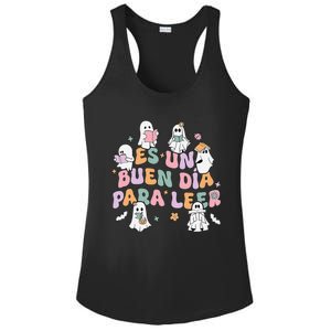 Es Un Buen DíA Para Leer Ghost Reading Halloween Teacher Ladies PosiCharge Competitor Racerback Tank