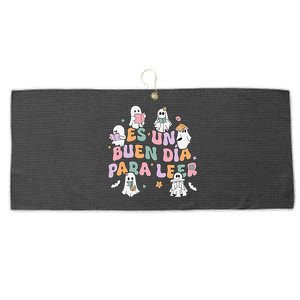 Es Un Buen DíA Para Leer Ghost Reading Halloween Teacher Large Microfiber Waffle Golf Towel