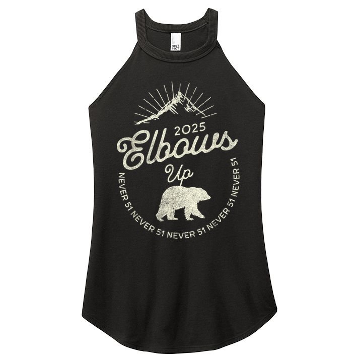 Elbows Up Canada 2025 Never 51 Women's Perfect Tri Rocker Tank