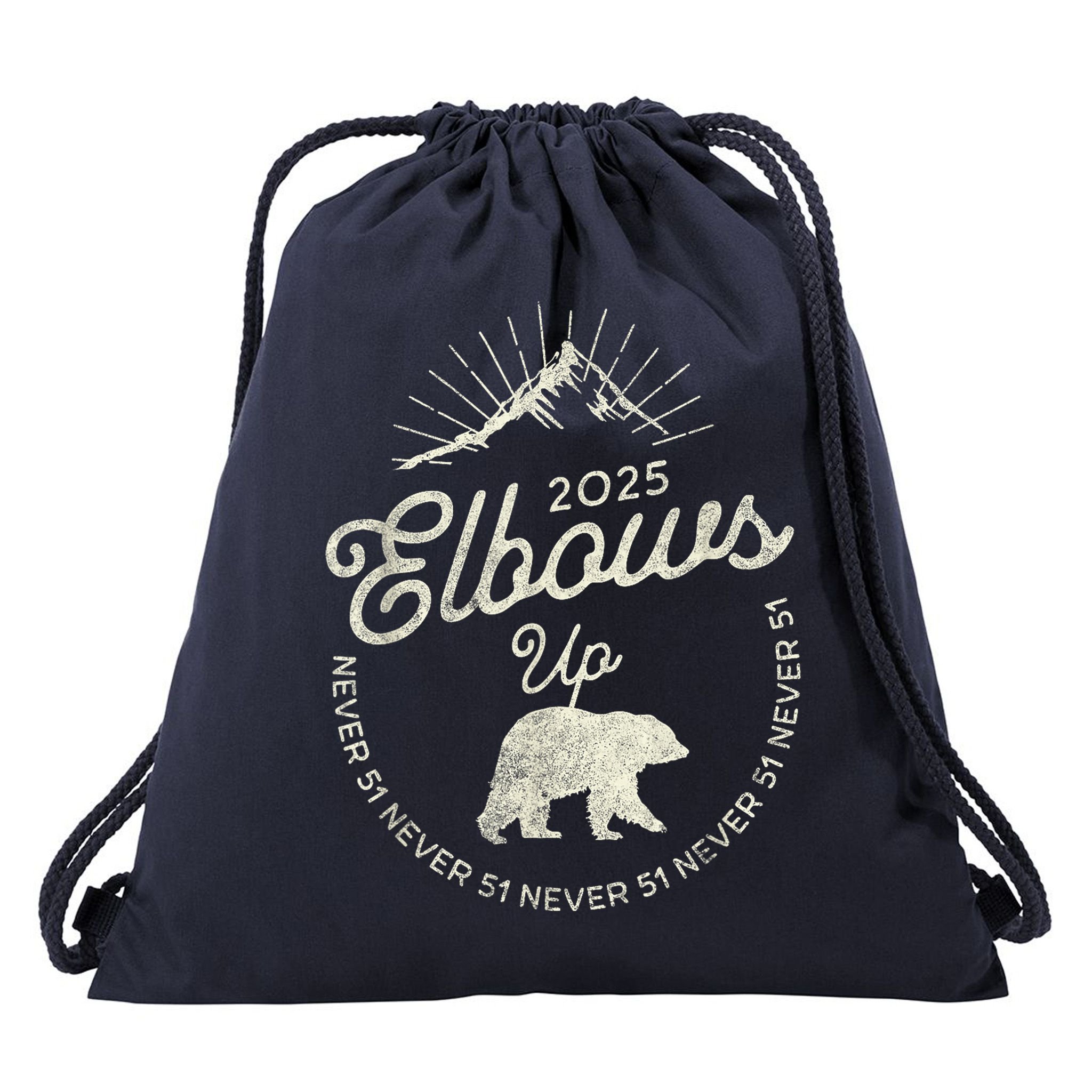 Elbows Up Canada 2025 Never 51 Drawstring Bag