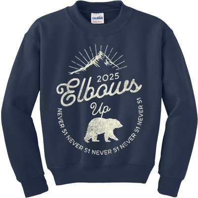 Elbows Up Canada 2025 Never 51 Kids Sweatshirt