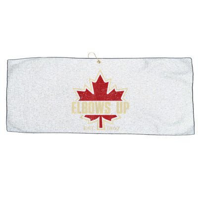 Elbows Up Canada True North Strong Free Proud Canadian Large Microfiber Waffle Golf Towel