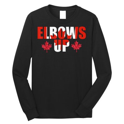 Elbows Up Canada Strong And Free Proud Canadian Long Sleeve Shirt