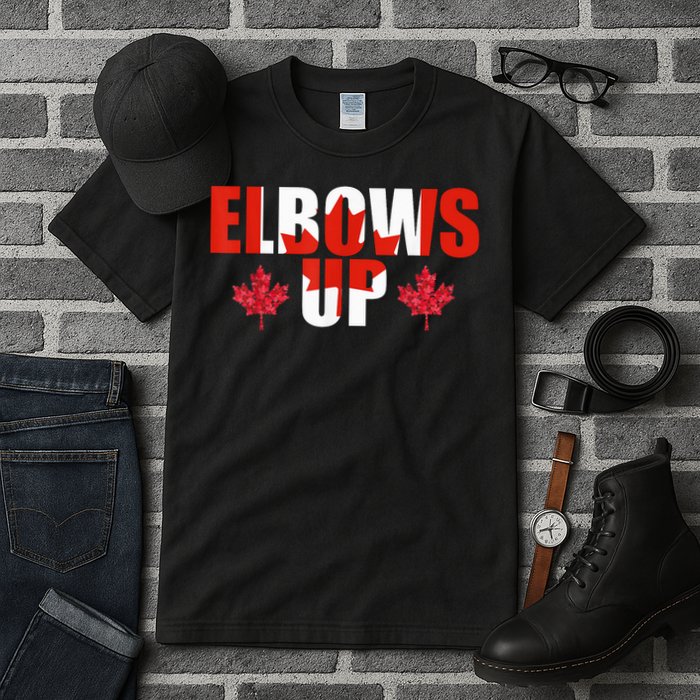 Elbows Up Canada Strong And Free Proud Canadian Tall T-Shirt