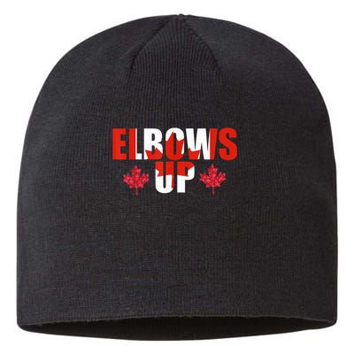 Elbows Up Canada Strong And Free Proud Canadian Sustainable Beanie