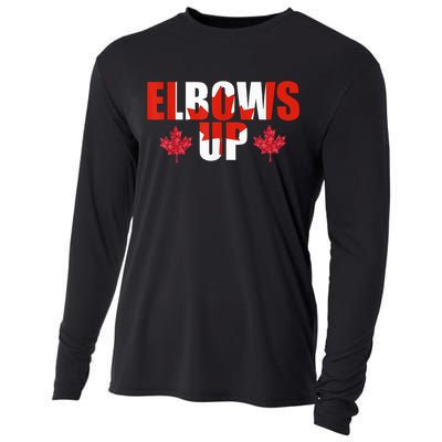 Elbows Up Canada Strong And Free Proud Canadian Cooling Performance Long Sleeve Crew