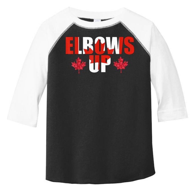 Elbows Up Canada Strong And Free Proud Canadian Toddler Fine Jersey T-Shirt