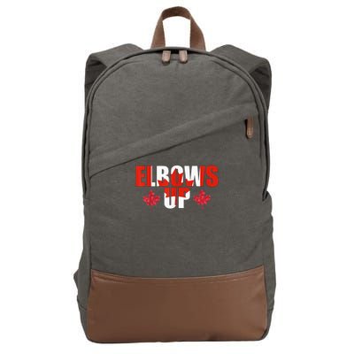 Elbows Up Canada Strong And Free Proud Canadian Cotton Canvas Backpack