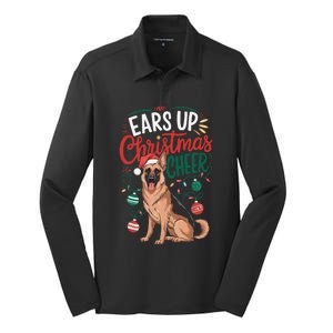 Ears Up Christmas Cheer German Shepherd Dog Mom Silk Touch Performance Long Sleeve Polo